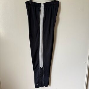 Nike Vintage Y2K  Track Pants Black Gray Stripe Zip Ankle Men’s Size L “READ”